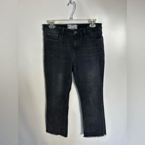 Free People Dark Straight Leg Crop Jean